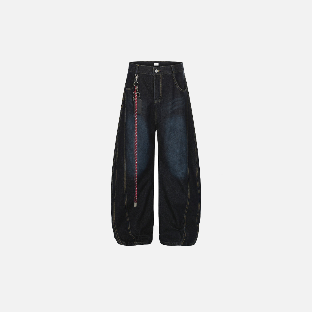 Streetwear Men Stylish Loose Fit Denim Knife Jeans - Luxuryurbanwear