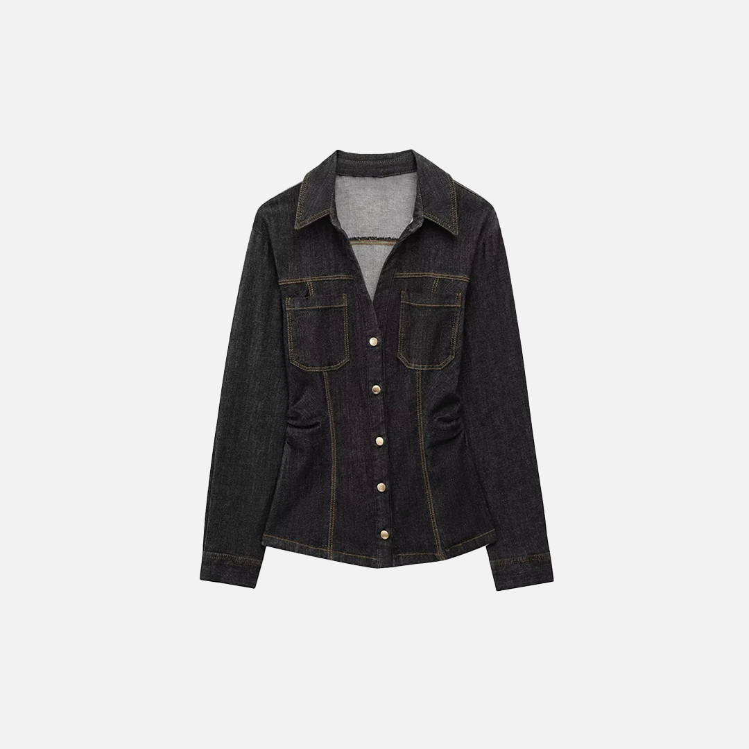 Fashionable Chic Lapel Neck Denim Jacket - Luxuryurbanwear