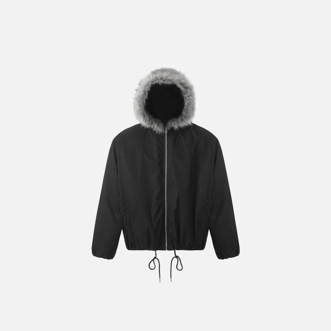 European Style Fur Collar Hooded Jacket - Luxuryurbanwear