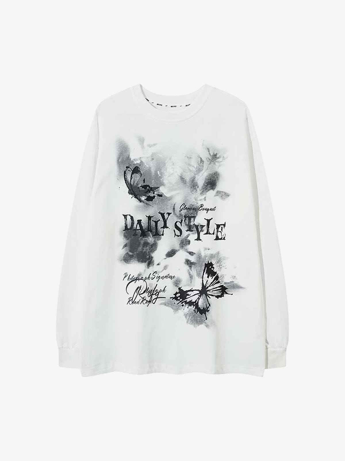 Long Sleeve Butterfly Script