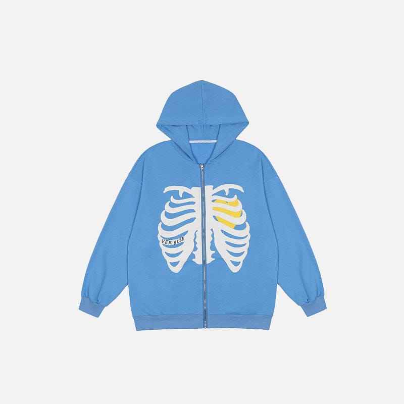 Zip Up Hoodie Thoracic Skeleton