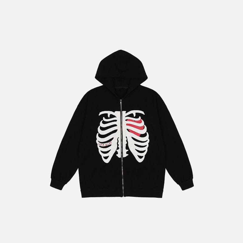 Zip Up Hoodie Thoracic Skeleton