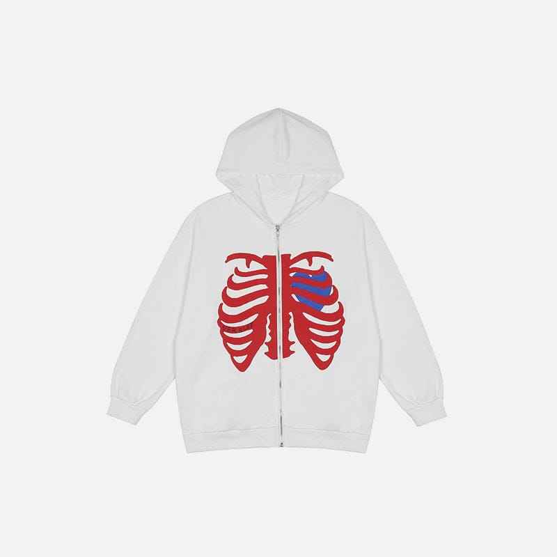 Zip Up Hoodie Thoracic Skeleton