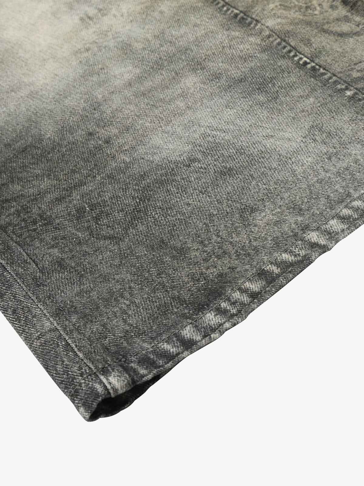 Vintage Heavy Distressed Washed Barrel Jeans