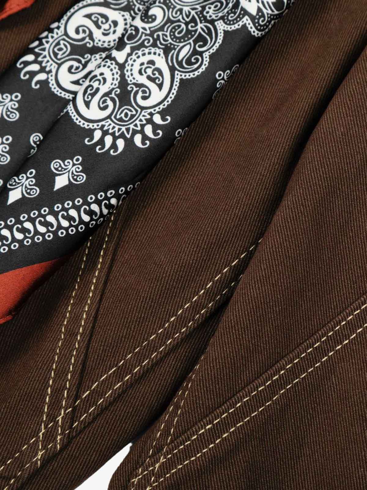 Vintage Silk Scarf Tie Detail Barrel Jeans - Luxuryurbanwear