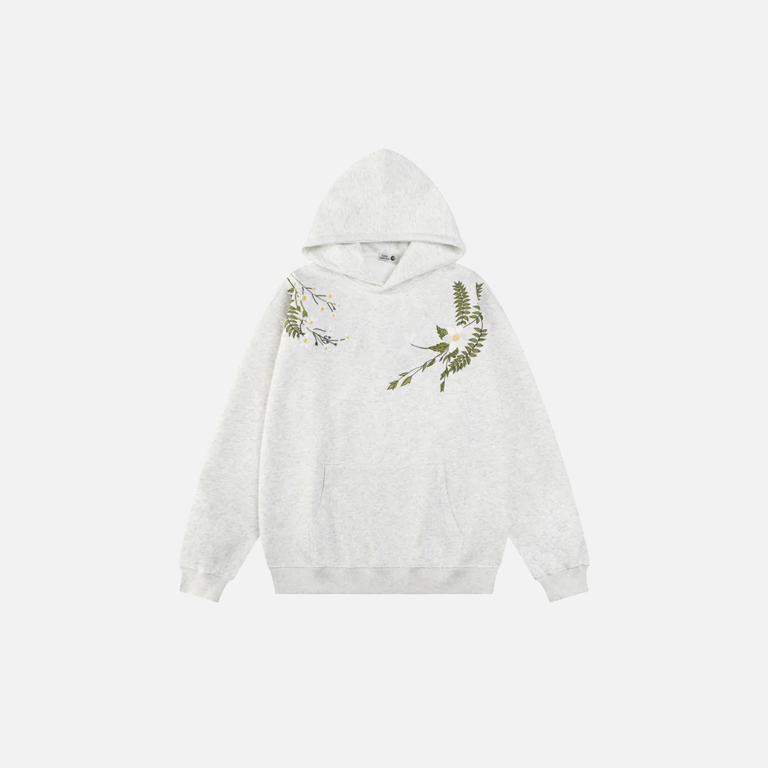 High-Quality Embroidered Flower Hip Hop Hoodie - Luxuryurbanwear