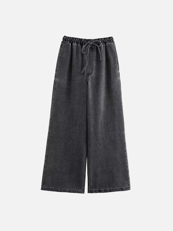 Versatile Lace-Up High Waist Denim Jeans - Luxuryurbanwear