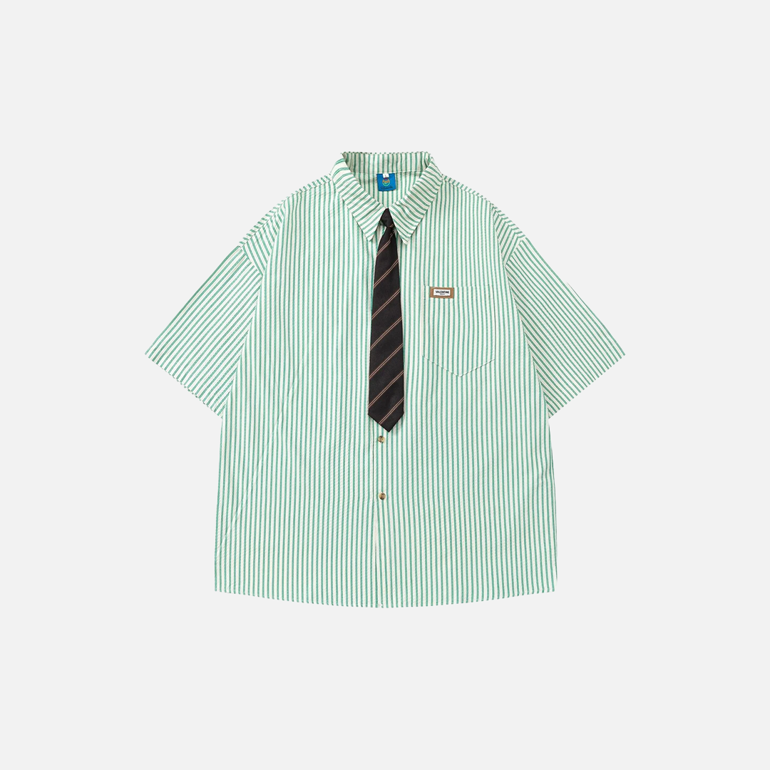Fashionable Japanese Varsity Style Button-Up Shirt - Luxuryurbanwear