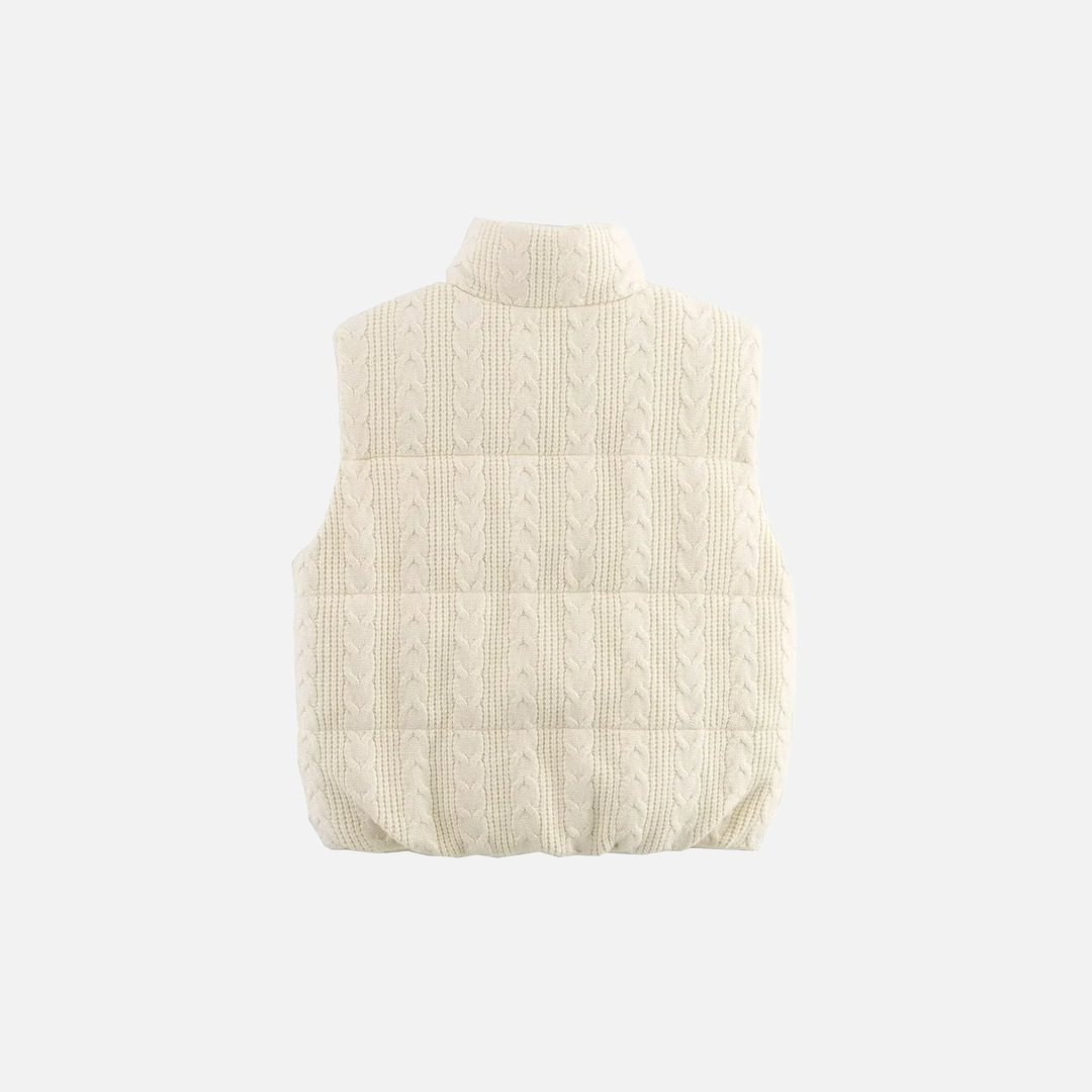 Y2K High-Quality Zipper Puffer Knitted Vest - Luxuryurbanwear