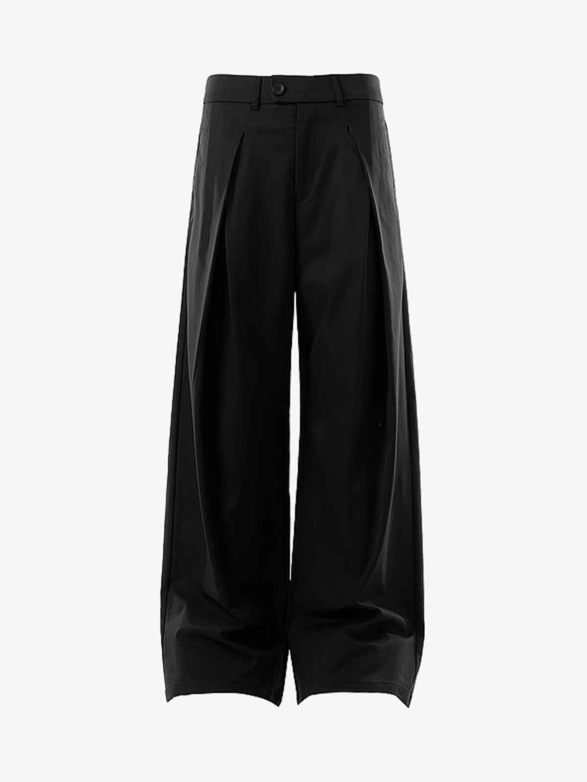 Pleated Drape Bootcut Suit Pants