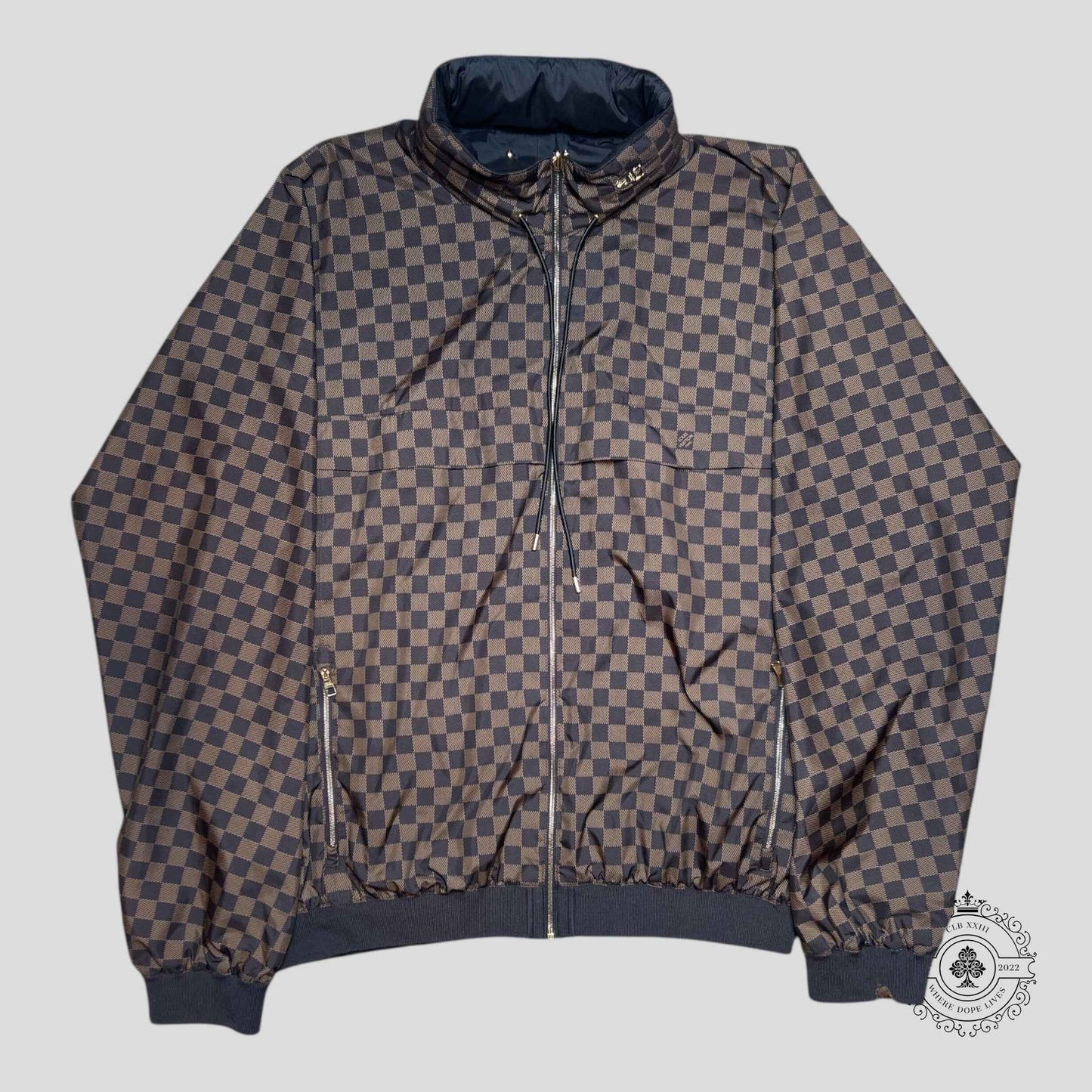Louis Vuitton Reversible Checkered Damier Windbreaker in Brown