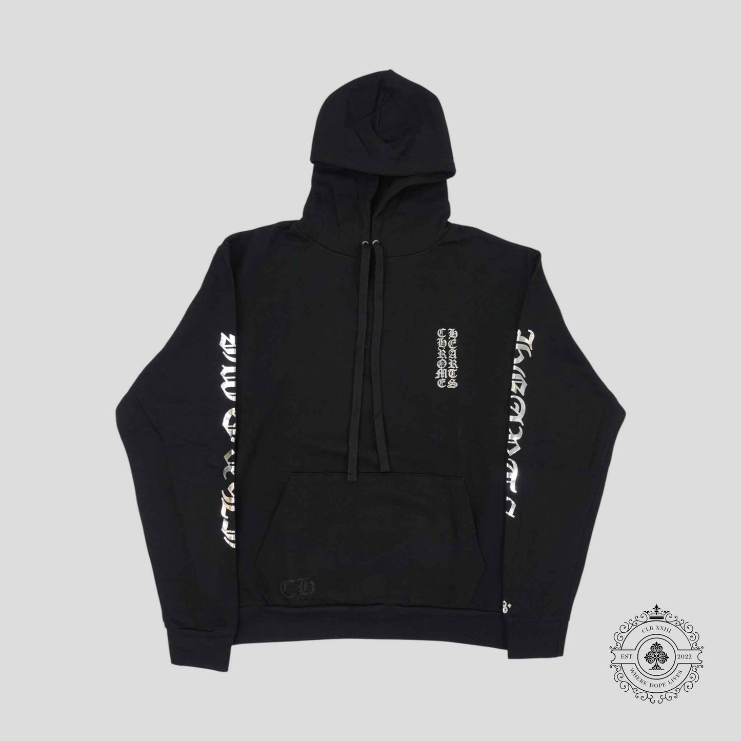 Chrome Hearts 1988 Vertical Logo Hoodie in Black/Silver