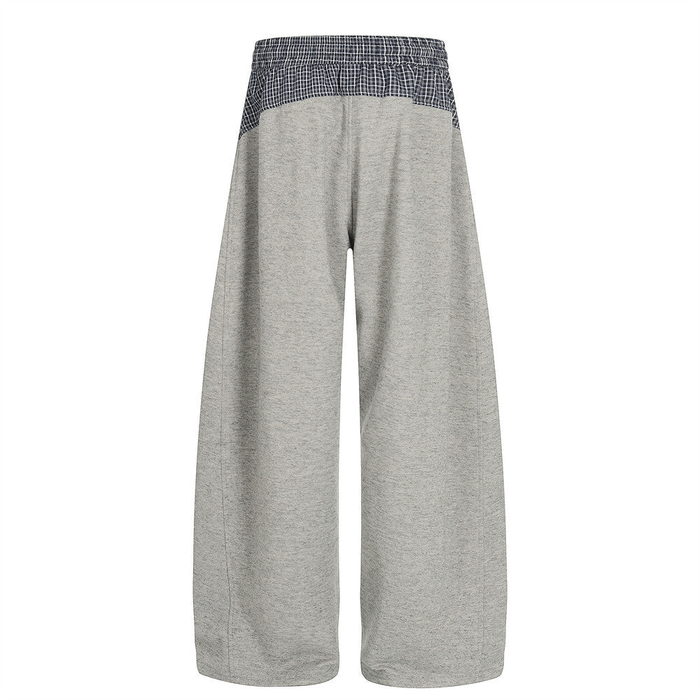 LUW Plaid Patchwork Contrasting Casual Sweatpants - Luxuryurbanwear