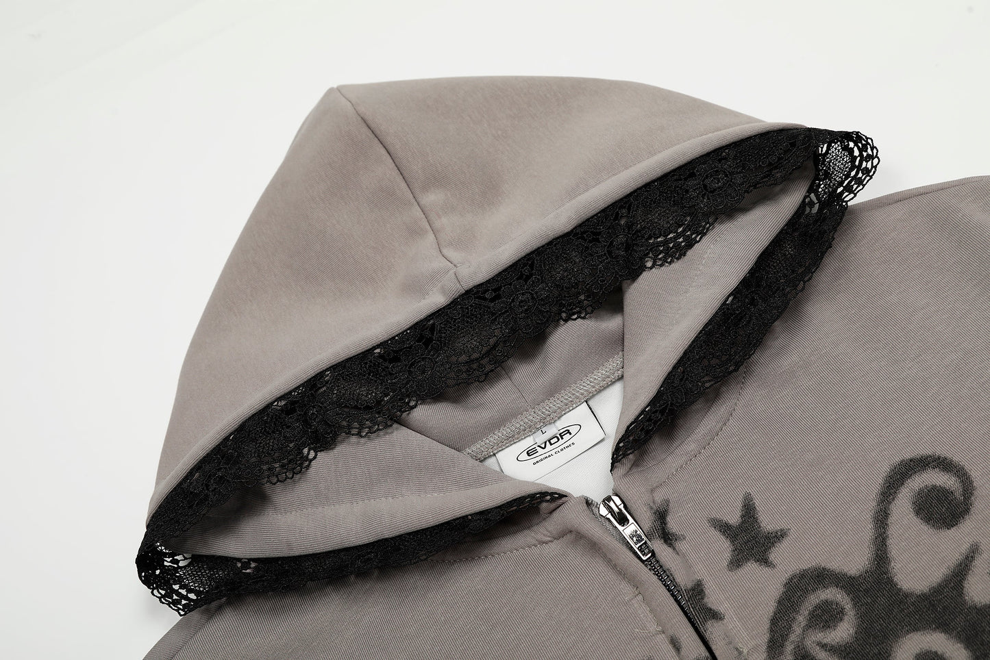 Gothic Spray Print | Zip Up Hoodie - Luxuryurbanwear