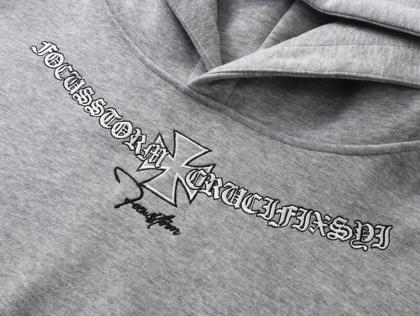 Gothic Logo Embroidered | Oversized Hoodie - Luxuryurbanwear