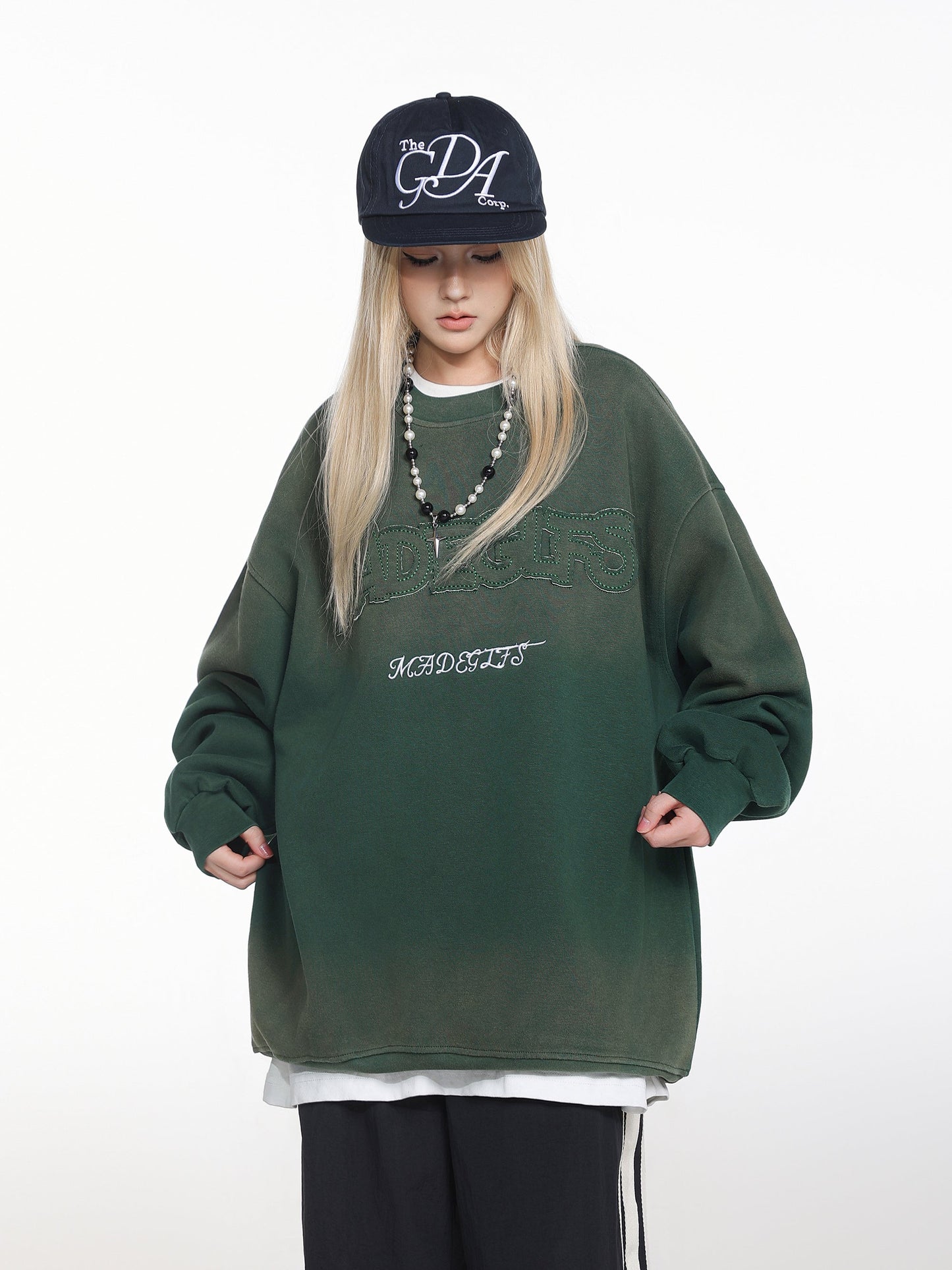 Embroidered Graphic Gradient | Casual Sweatshirt - Luxuryurbanwear
