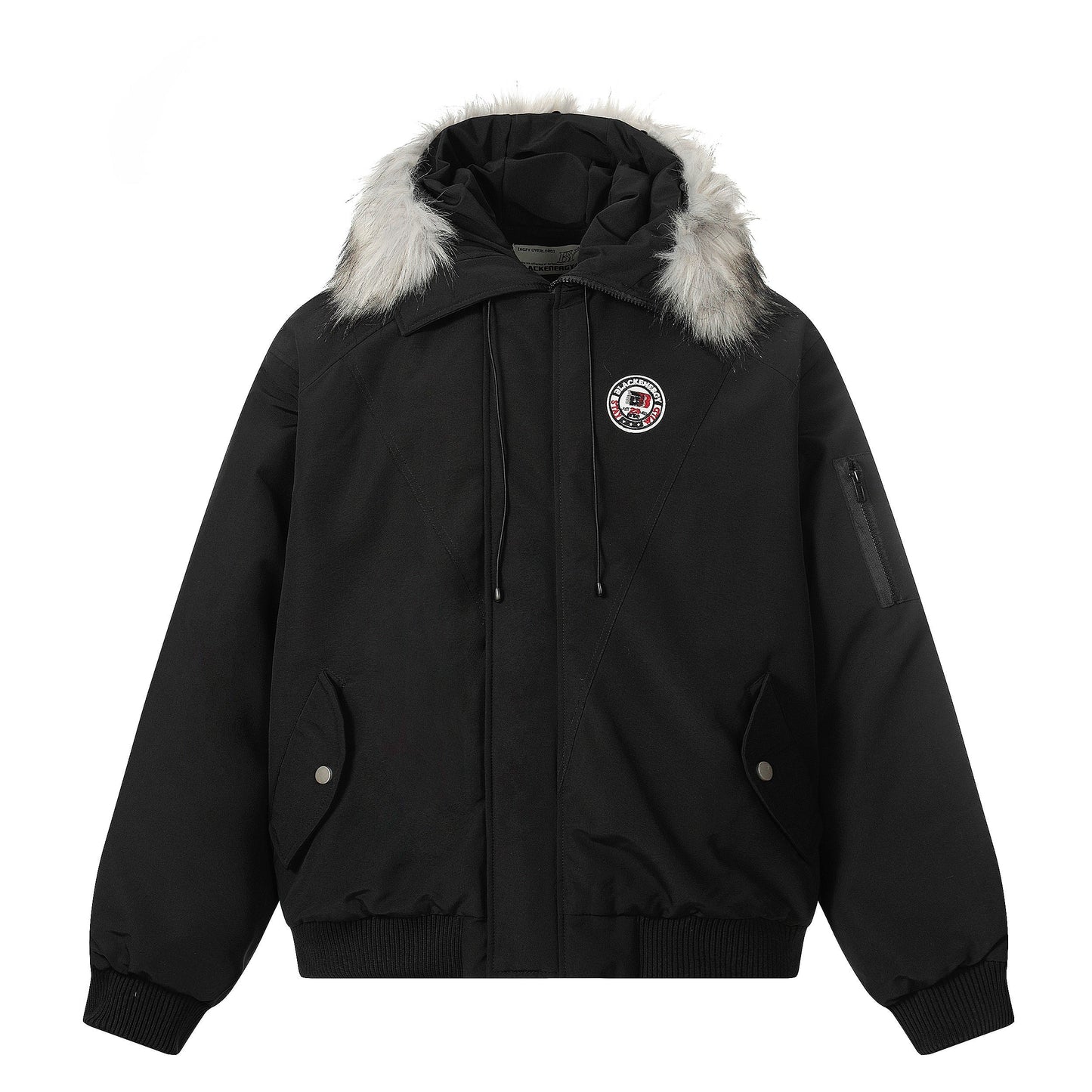 Fur-Trimmed Badge | Hooded Winter Puffer - Luxuryurbanwear