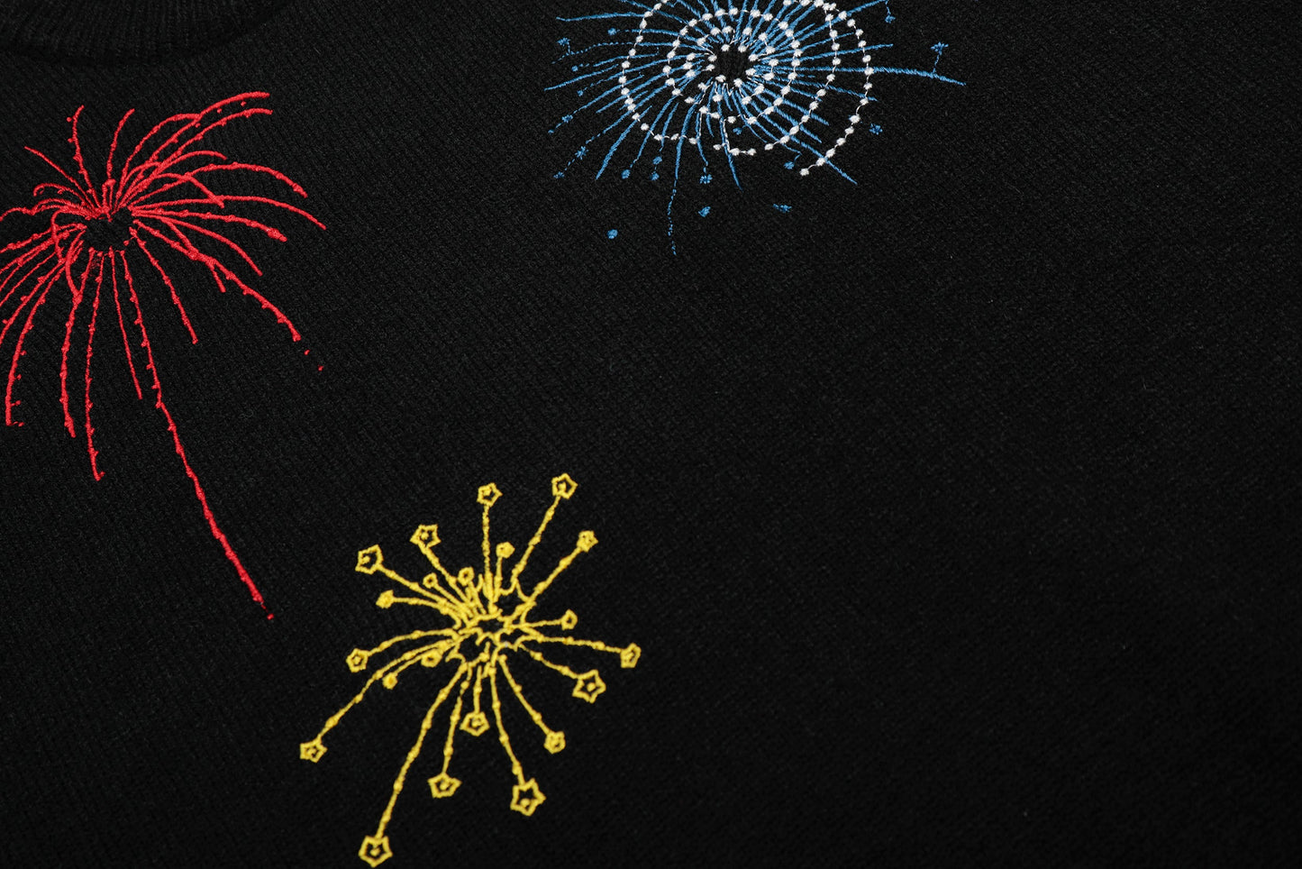 Fireworks Embroidered | Knit Casual Sweater - Luxuryurbanwear