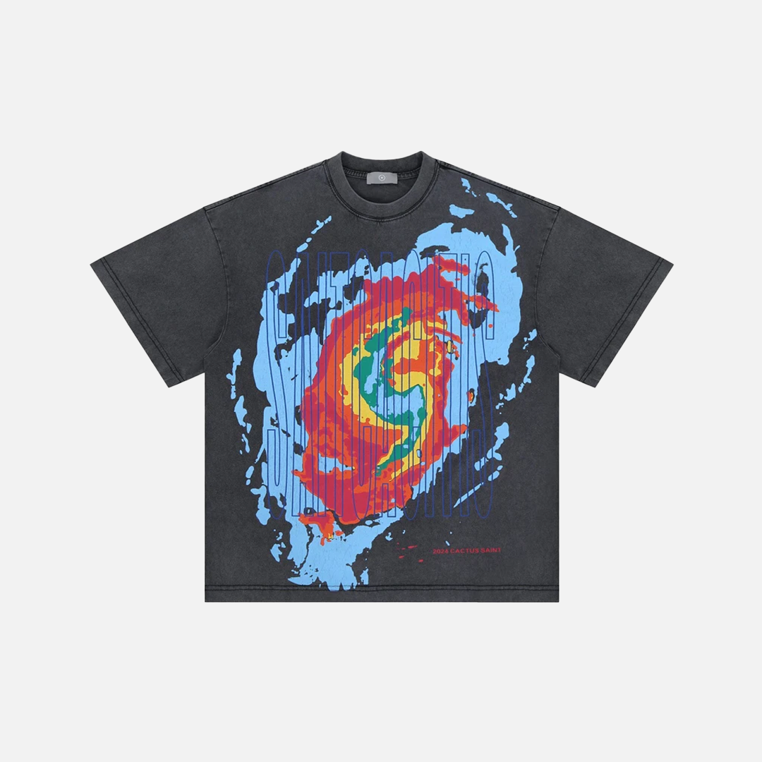 Retro Hip Hop Letter Print Short Sleeve Cotton T-Shirt - Luxuryurbanwear