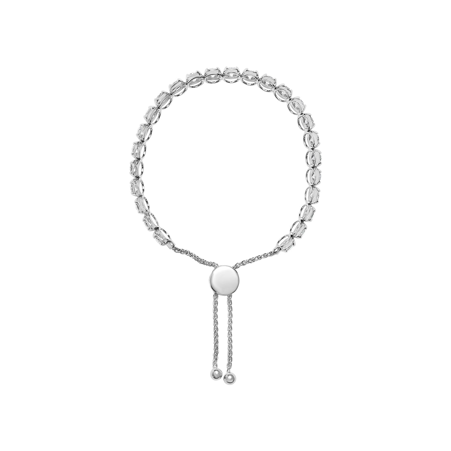 14K White Gold 6.00 Cttw Diamond 4â€-10†Adjustable Bolo Tennis Bracelet (I-J Color, I1-I2 Clarity)