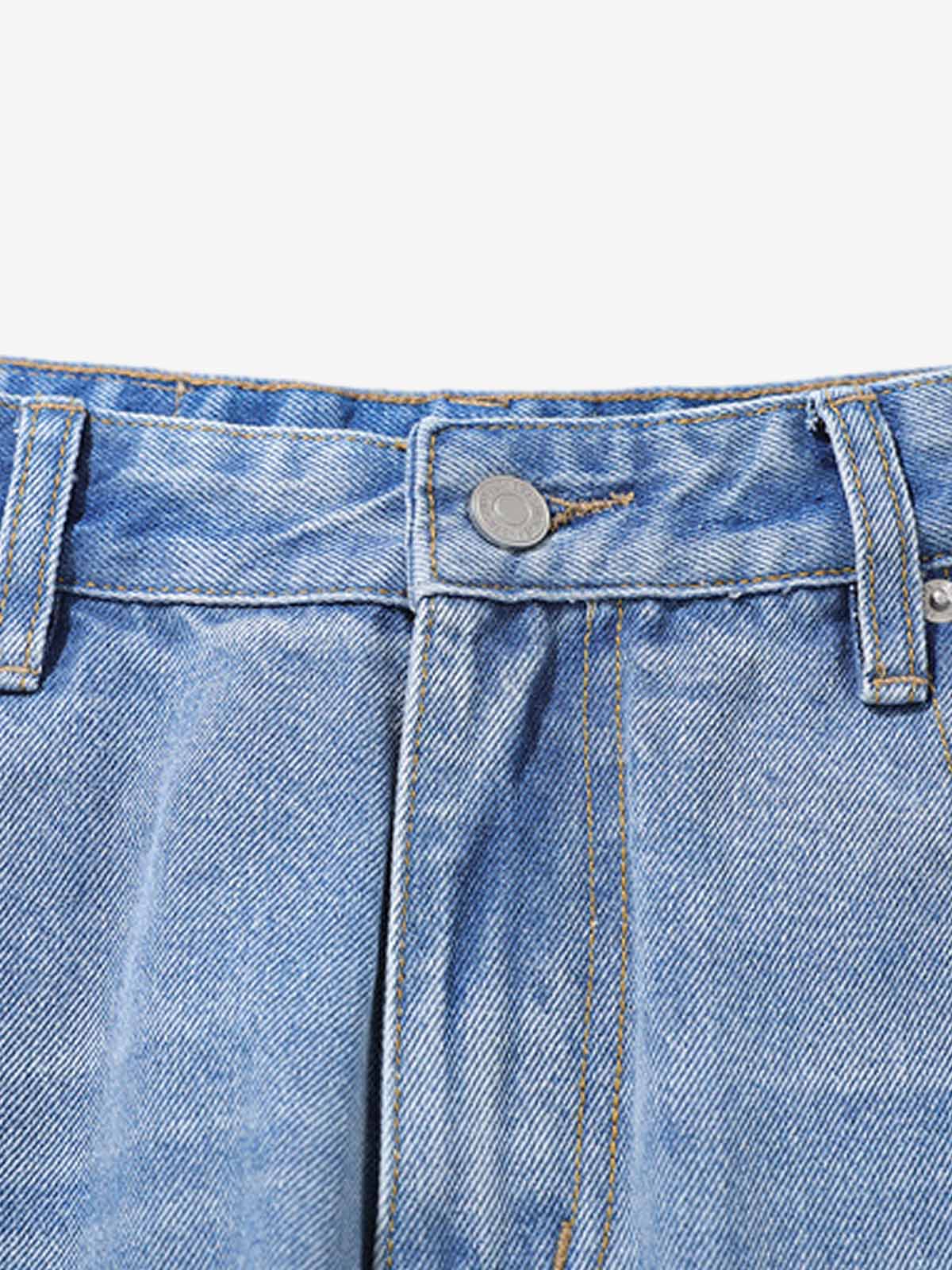 Washed Side Stripe Machete Jeans - Luxuryurbanwear