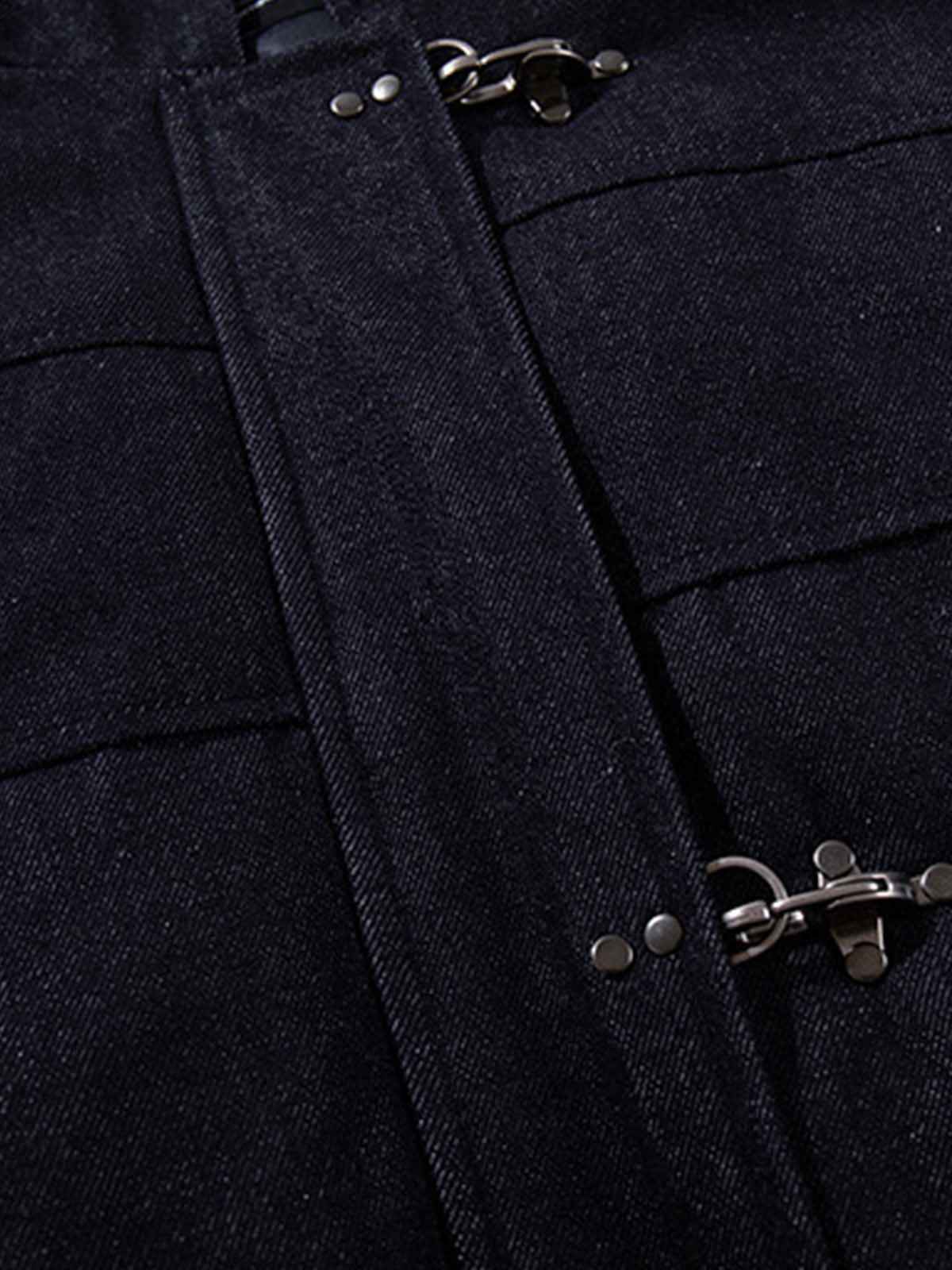 Denim Toggle Detail Bomber Jacket - 2581
