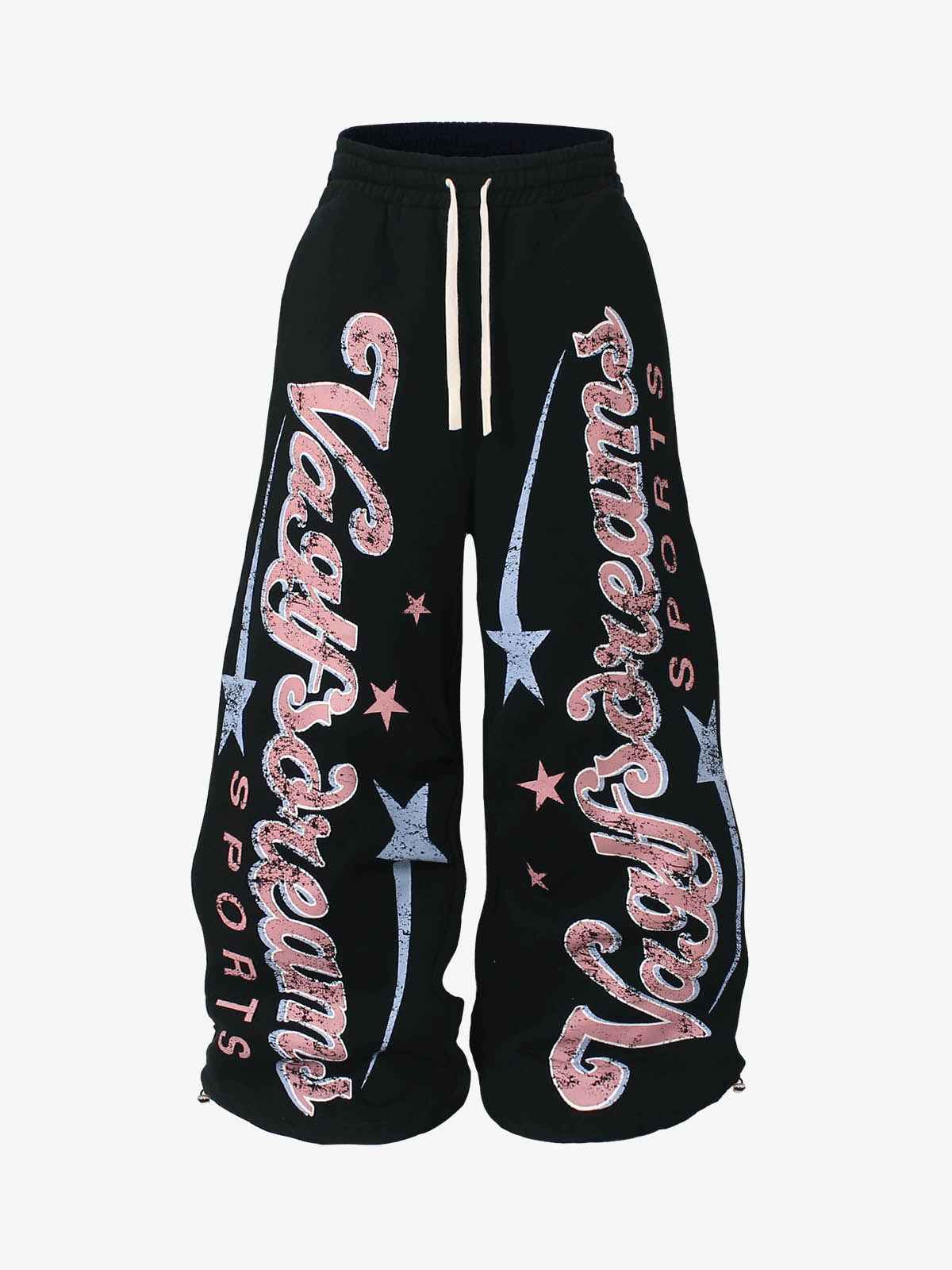 Retro Graphic Fleece-Lined Barrel Sweatpants