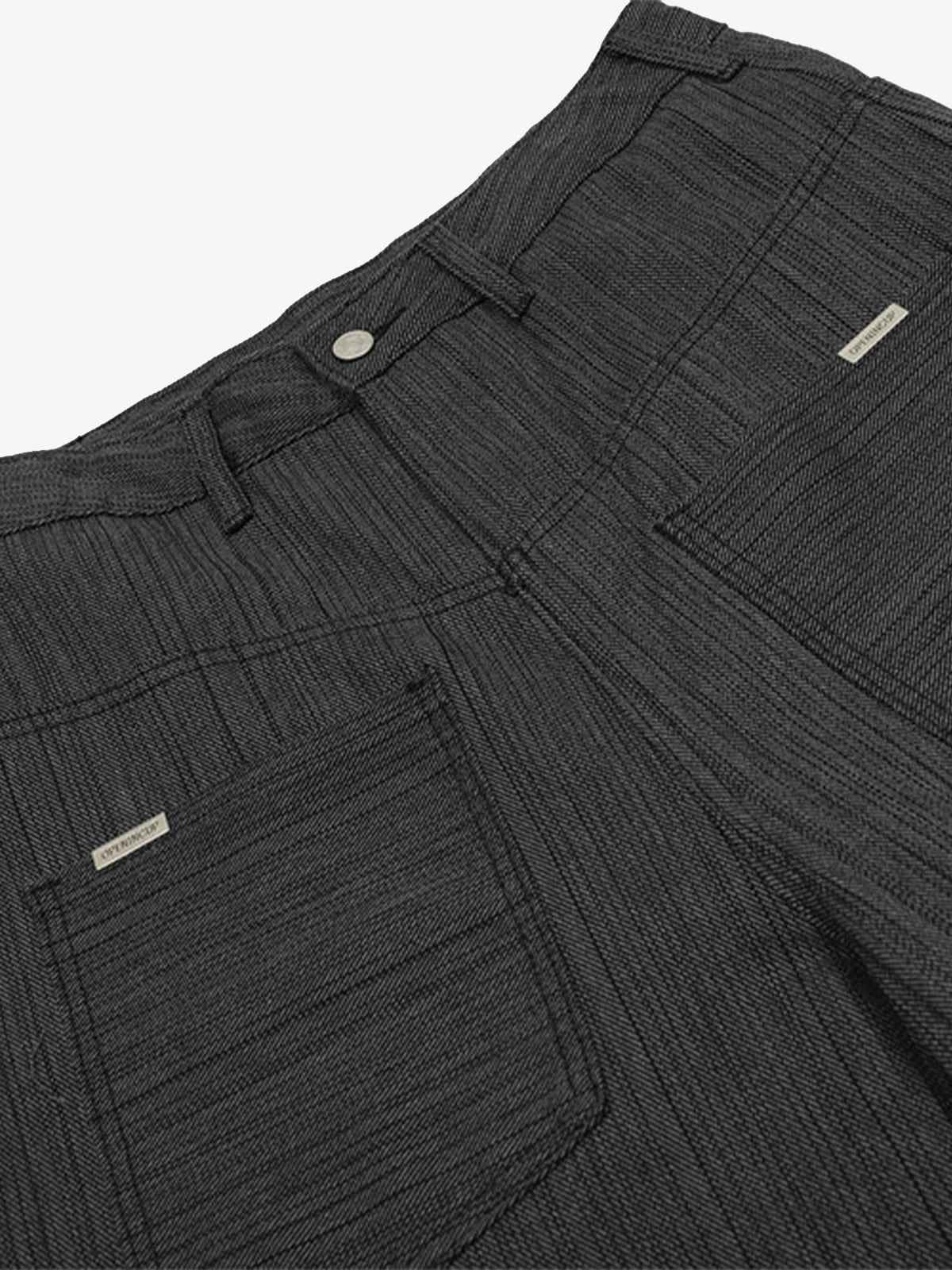 Striped Textured Reverse Pocket Pants