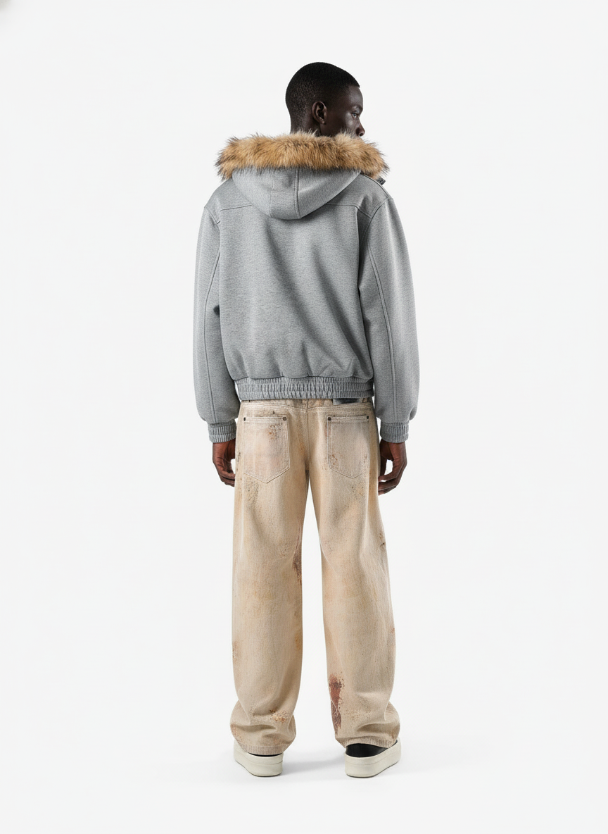Vintage High Street Mud-Dyed Distressed Baggy Jeans - Luxuryurbanwear