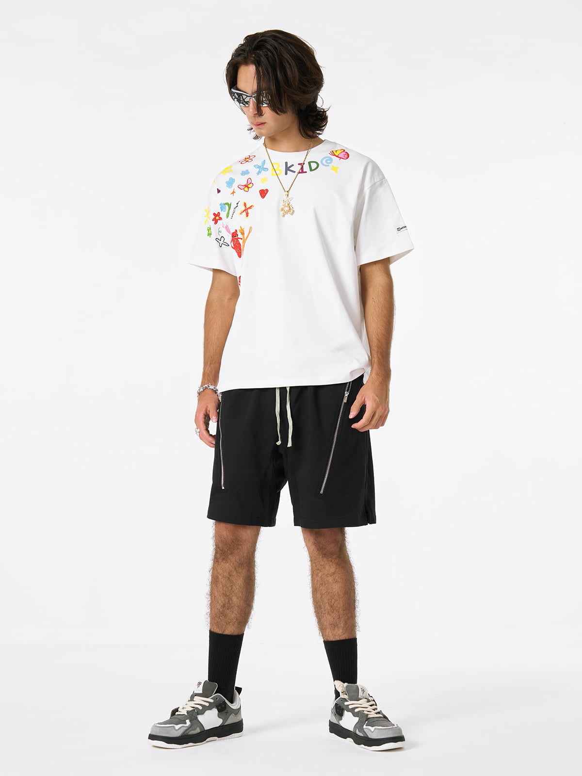 Retro Graffiti Hand-Painted T-Shirt