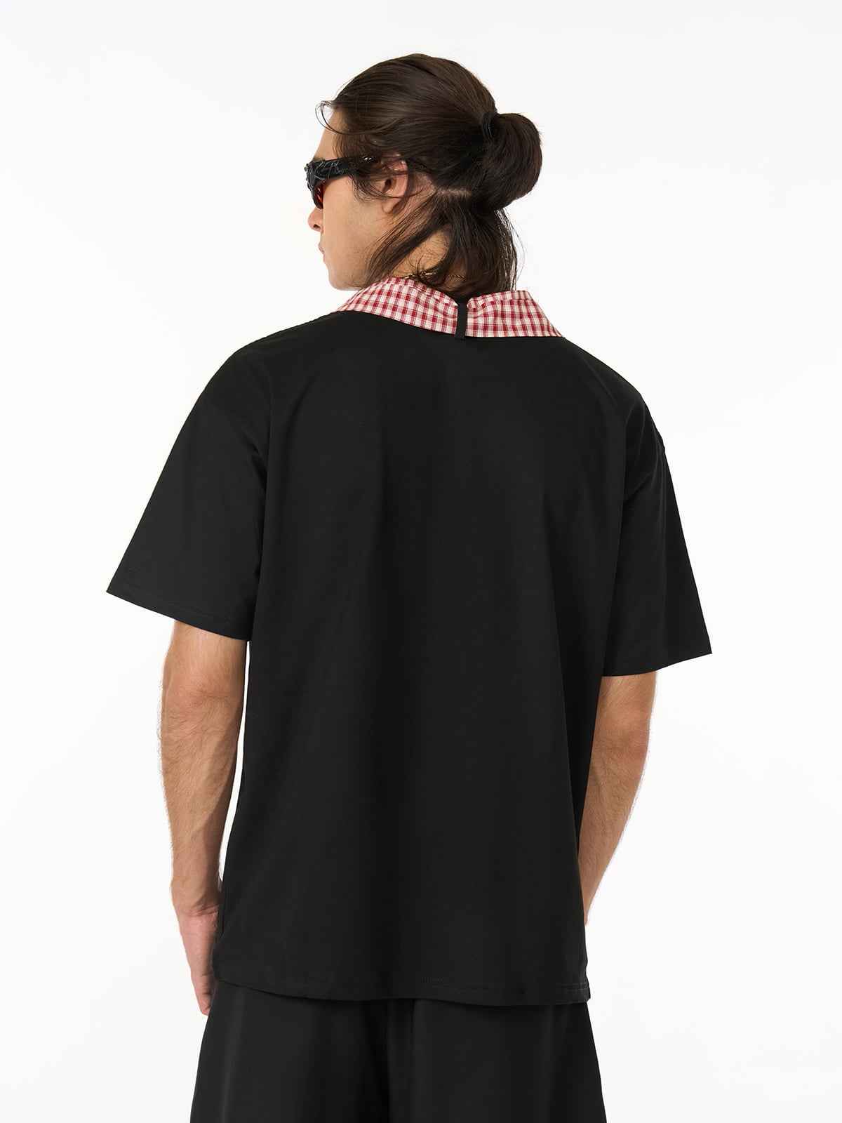 Street Plaid Tie Short Sleeve T-Shirt