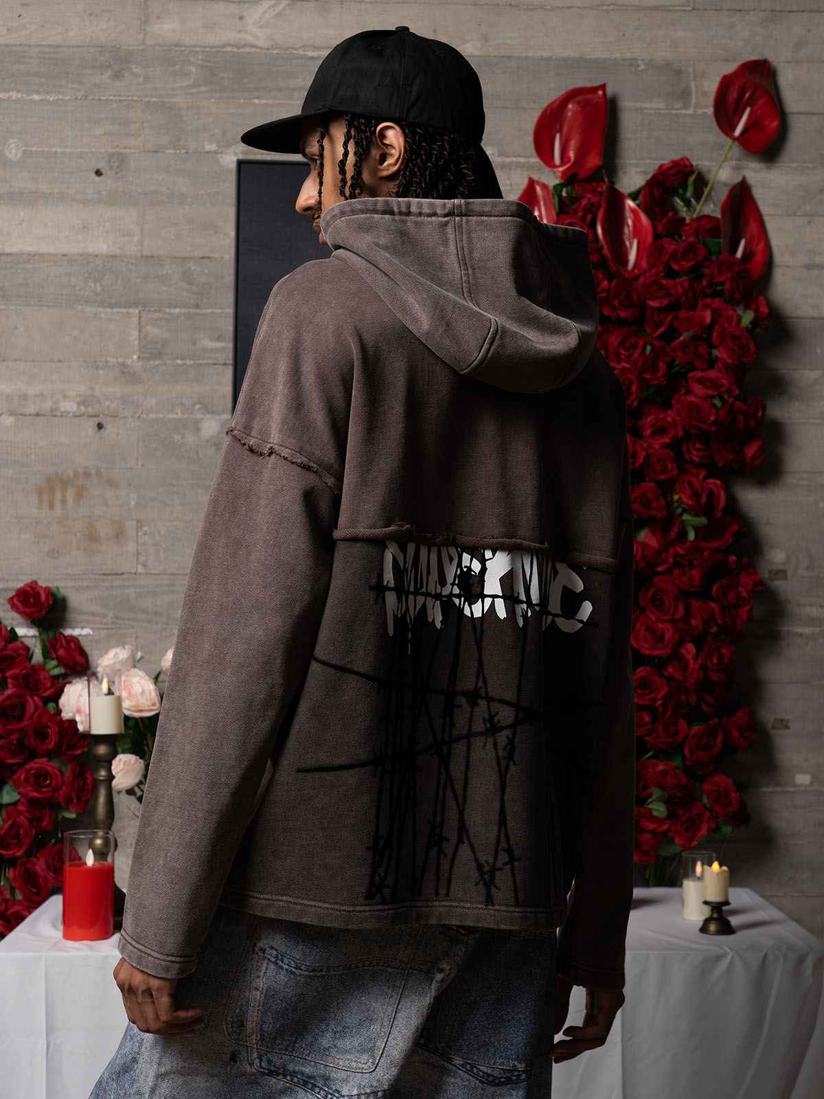 Distressed Thorn Destruction Painting Hoodie