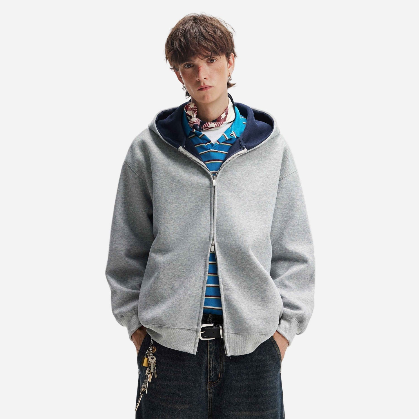 Streetwear Double Zipper Hooded Sweatshirt