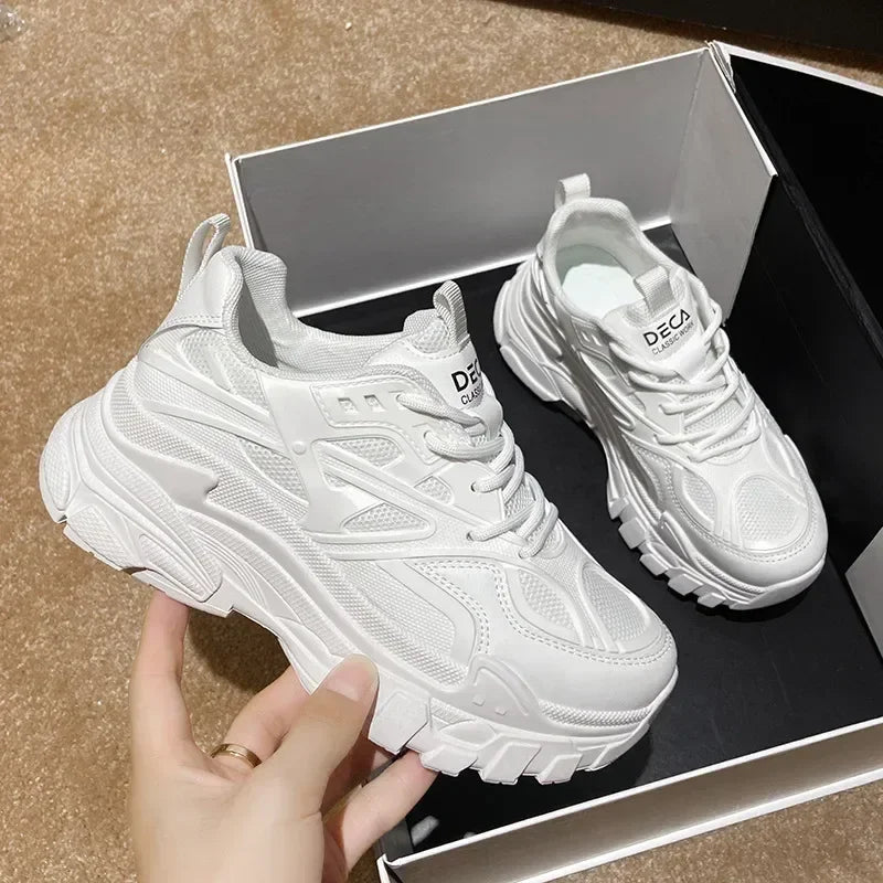 Versatile Thick soled Dad Shoes for Girls New Student White Shoes - Luxuryurbanwear