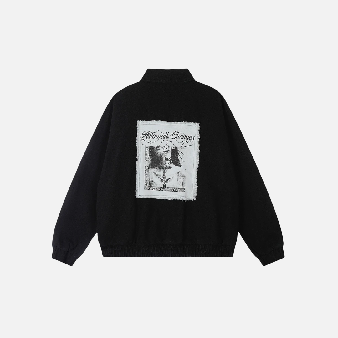 Streetwear Oversized Vintage Hip Hop Graphic Zipper Jacket - Luxuryurbanwear