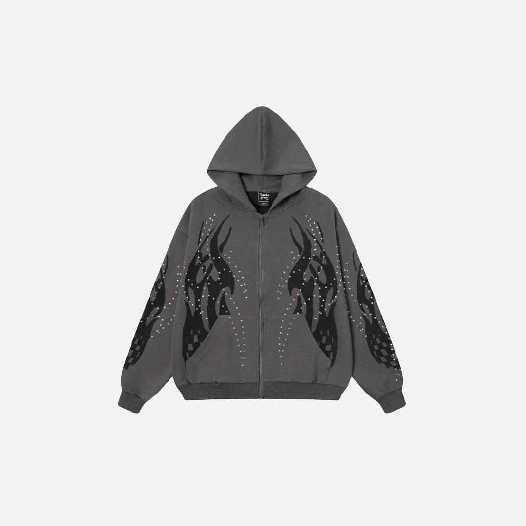 Rhinestone Oversized Hip Hop Diamond Sweatshirt - Luxuryurbanwear