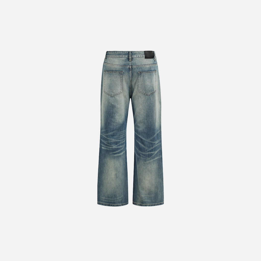 Flexible Streetweear Faded Gradient Denim Flare Jeans - Luxuryurbanwear