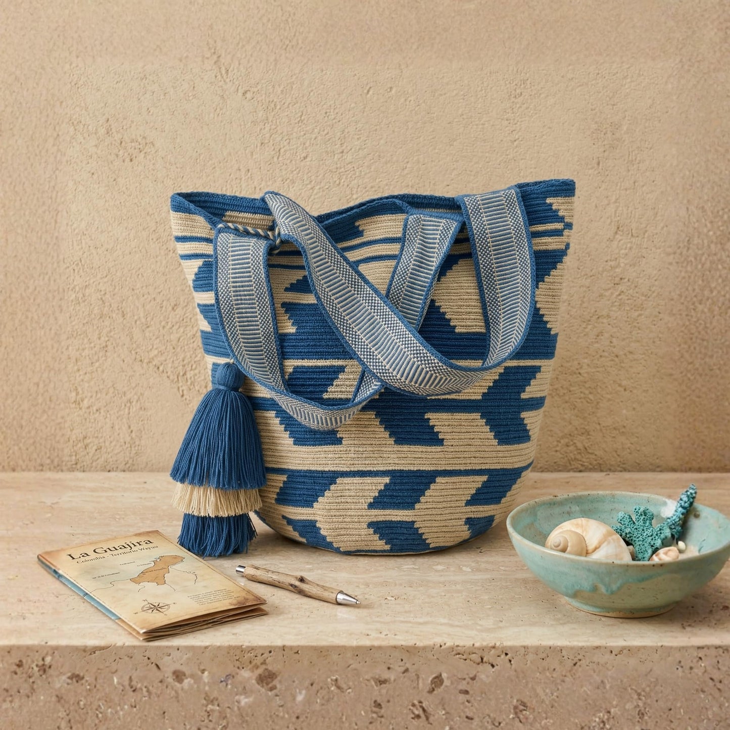 Authentic Wayuu Bag - Large Handmade Colombian Mochila - Handwoven Tribal Crossbody Shoulder Bag for Women - Unique