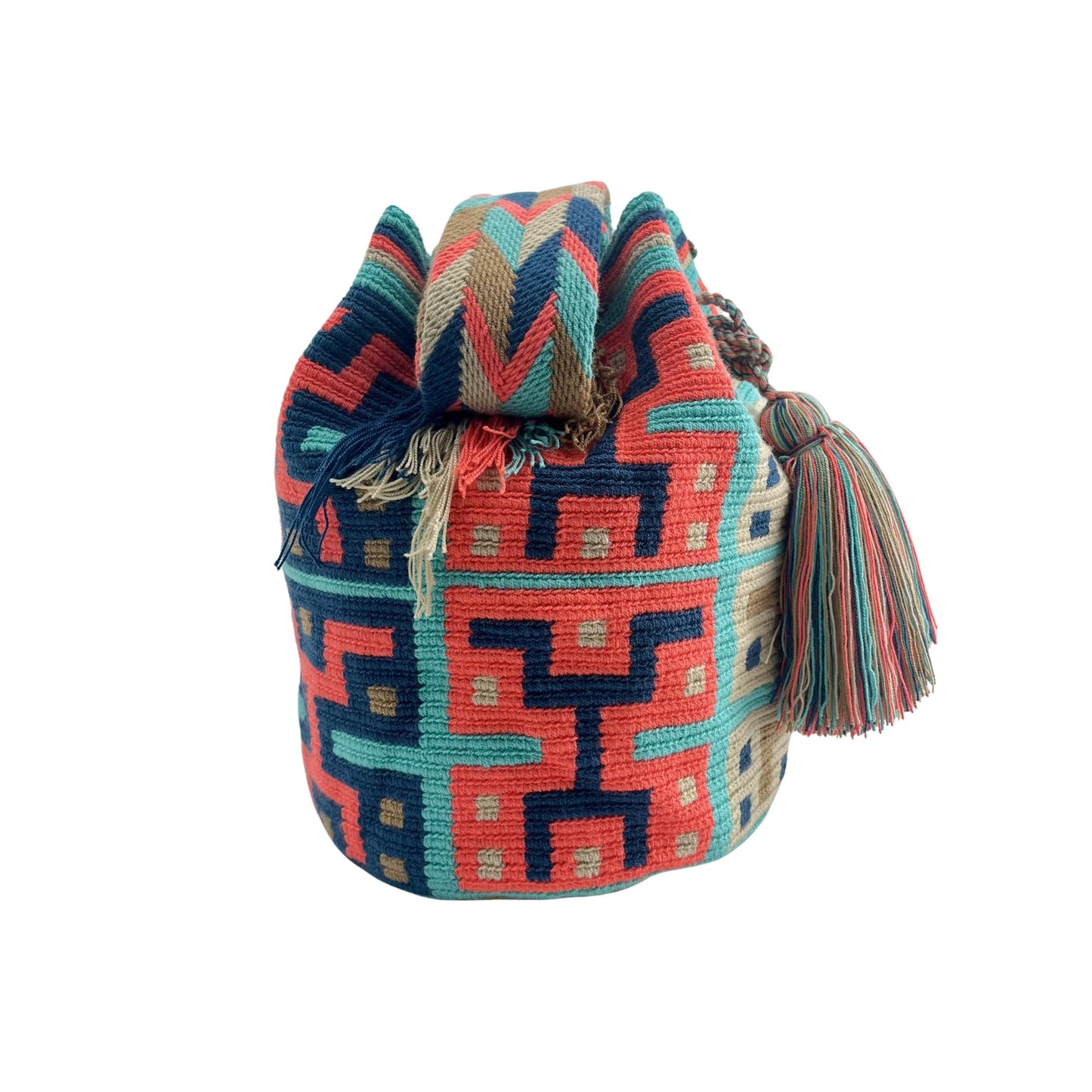 Authentic Wayuu Bag - Large Handmade Colombian Mochila - Handwoven Tribal Crossbody Shoulder Bag for Women - Unique