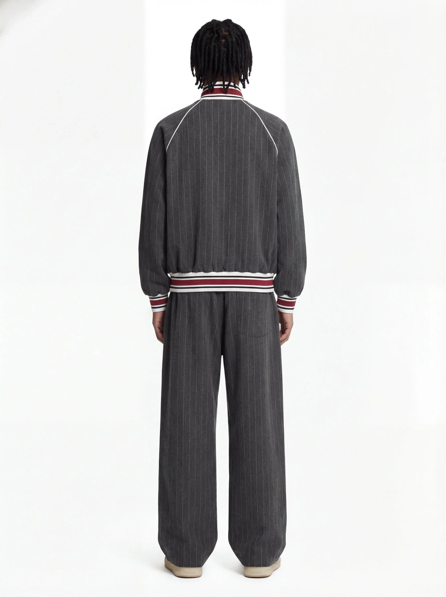 Retro Color-Blocked Striped Stand-Collar Tracksuit - Luxuryurbanwear