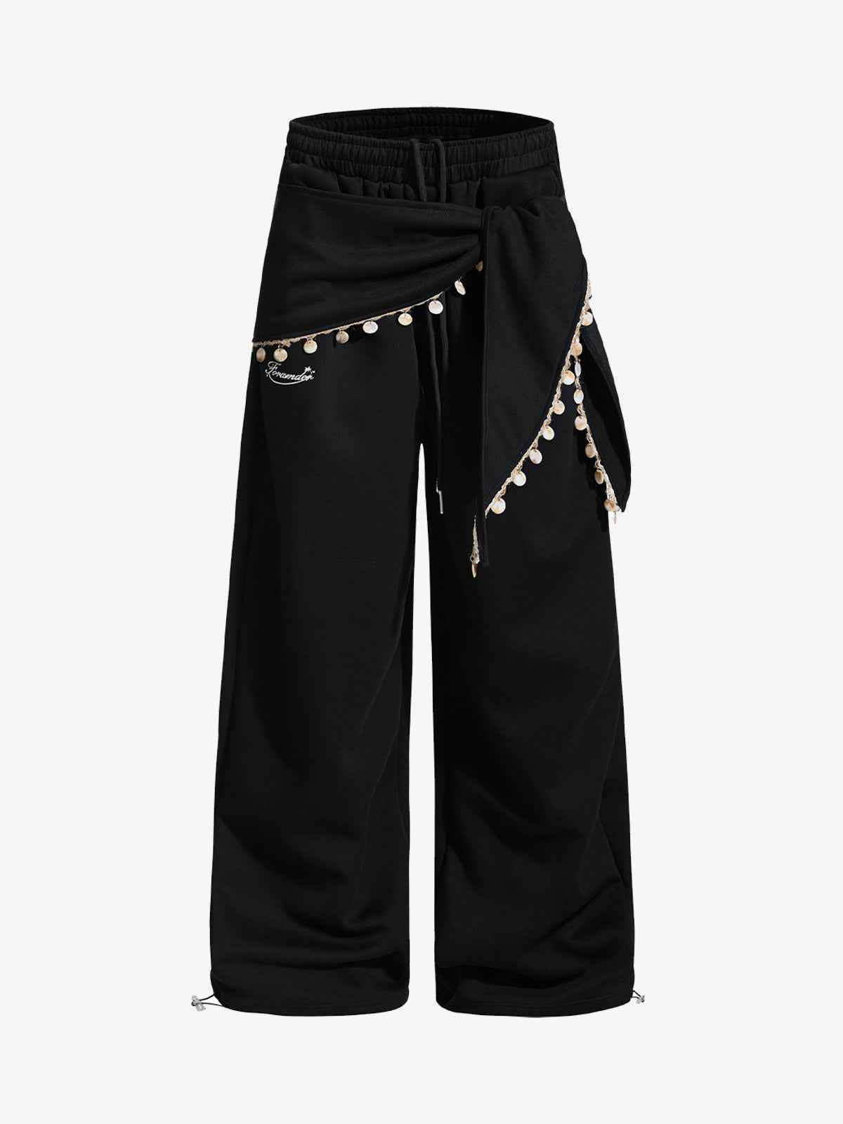 Street Detachable Flap Lace-up Jogger Pants