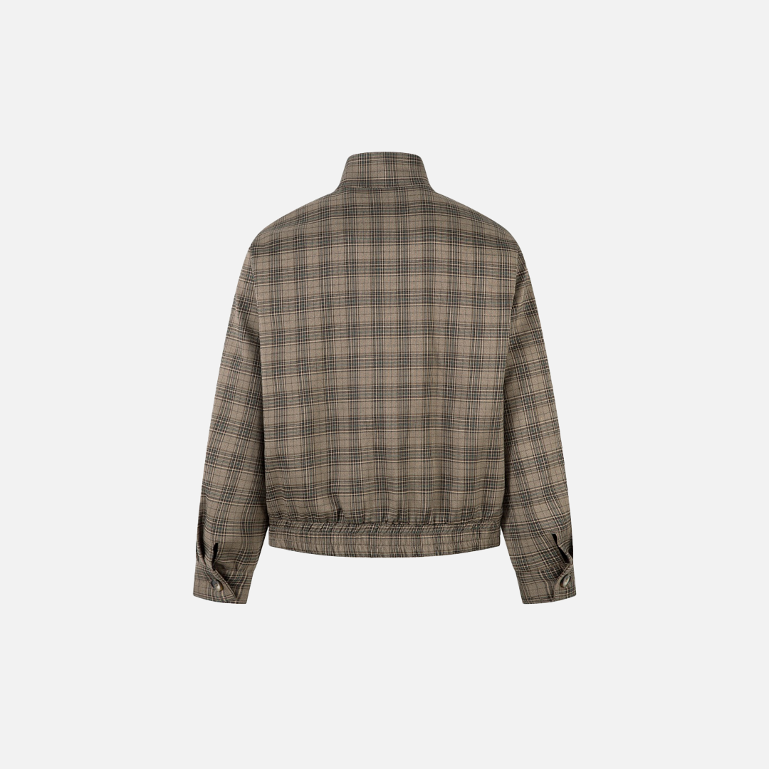 Vintage Plaid High Street High Neck Jacket - Luxuryurbanwear