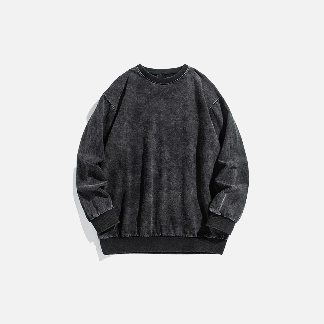 Versatile Gothic American Style Washed Sweatshirt - Luxuryurbanwear