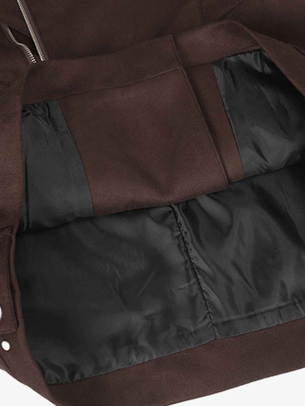 Suede Asymmetric Zip Biker Jacket