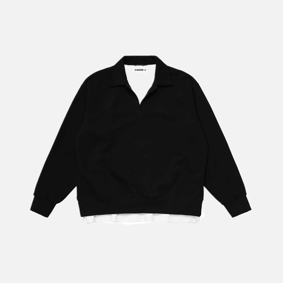 Y2K Hip Hop Spring Loose Fit Collared Sweatshirt - Luxuryurbanwear