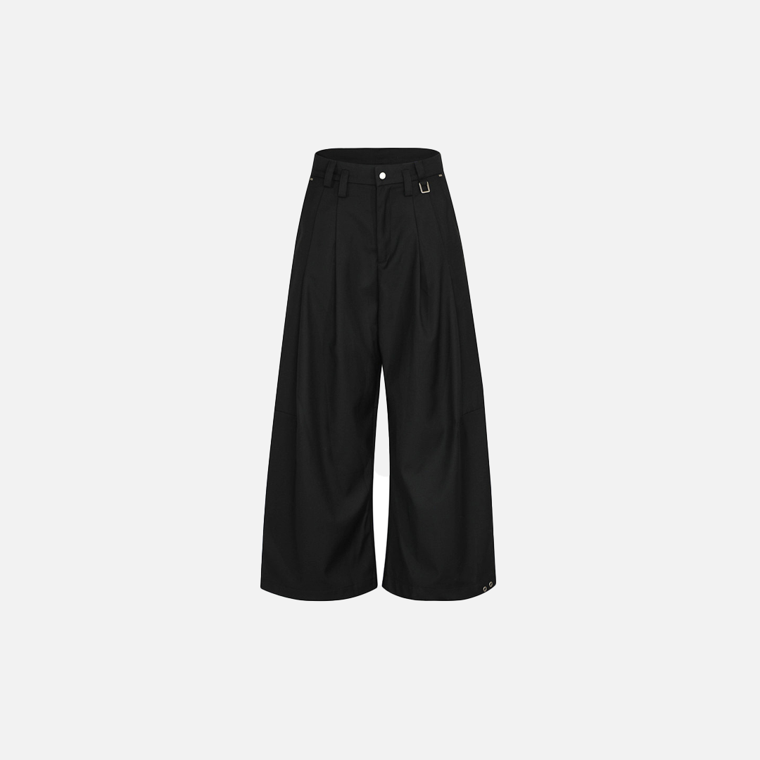 Men Casual Stylish Pleated Wide Leg Pants - Luxuryurbanwear