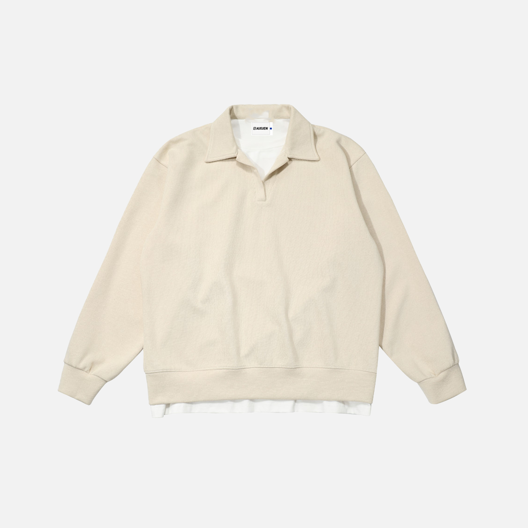 Y2K Hip Hop Spring Loose Fit Collared Sweatshirt - Luxuryurbanwear