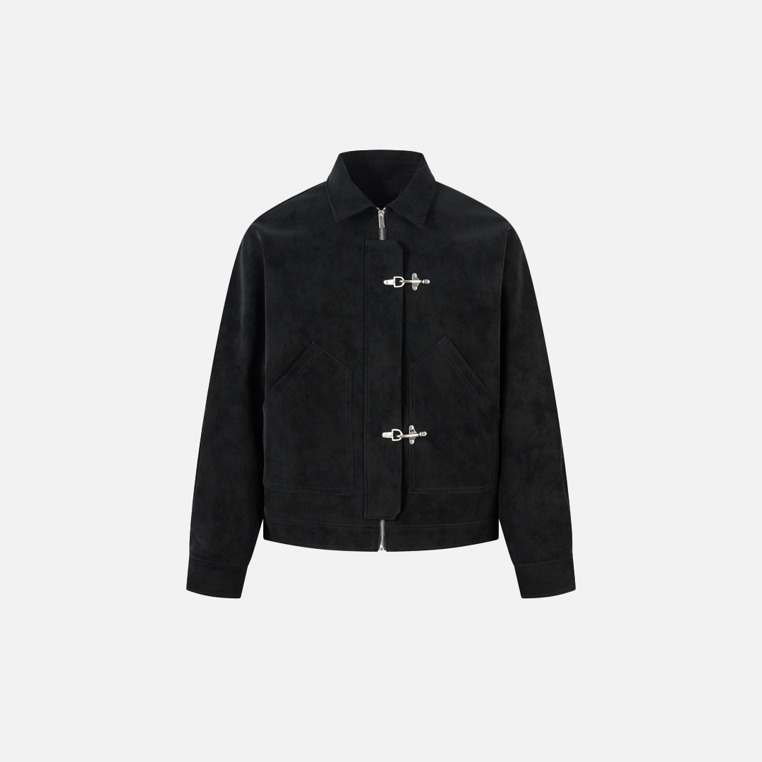 Vintage Punk Airplane Buckle Design Leather Jacket - Luxuryurbanwear