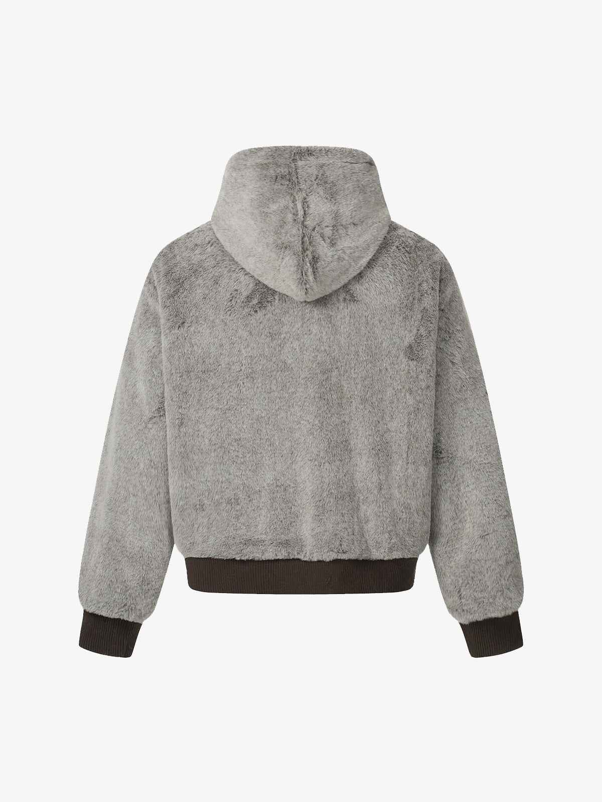 Retro Reversible Fleece Lined Zip-up Hooded Jacket