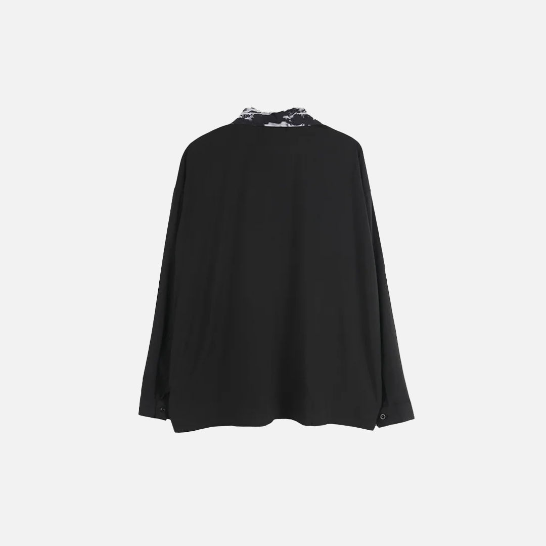 Y2K Gothic Punk Patchwork Long Sleeve Shirt - Luxuryurbanwear